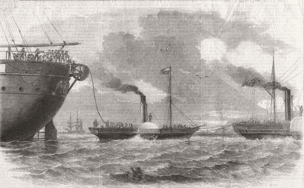 IRELAND. HM ship Advice tug Atlantic Telegraph Cable Niagara Valentia Isle 1857